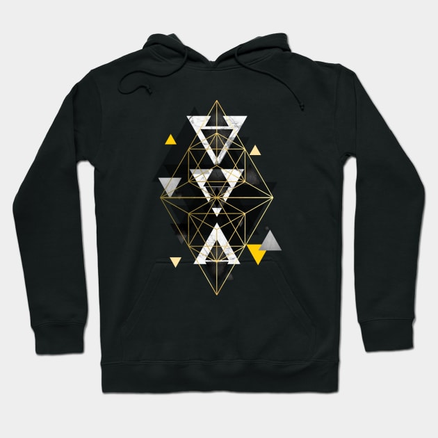 Yellow and Black Geometric Hoodie by UrbanEpiphany